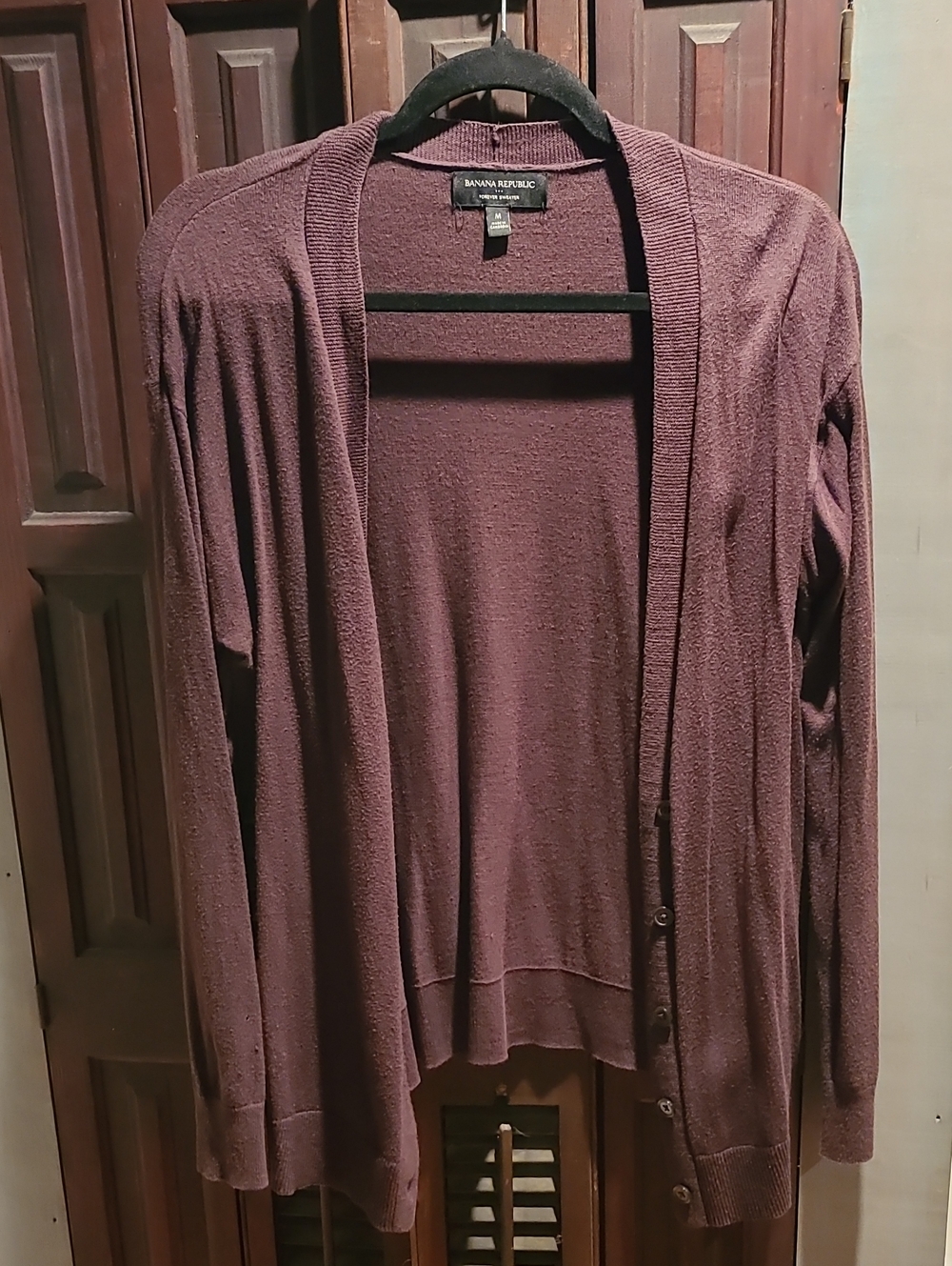 Banana Republic Open-Front Cardigan Sweater in Chocolate Brown